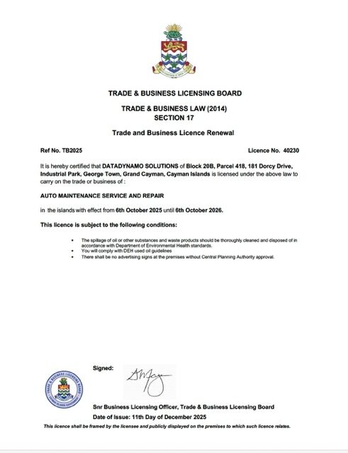 Cayman Islands trade and business license renewal Word and PDF template Cayman Islands trade and business license renewal Word and PDF template