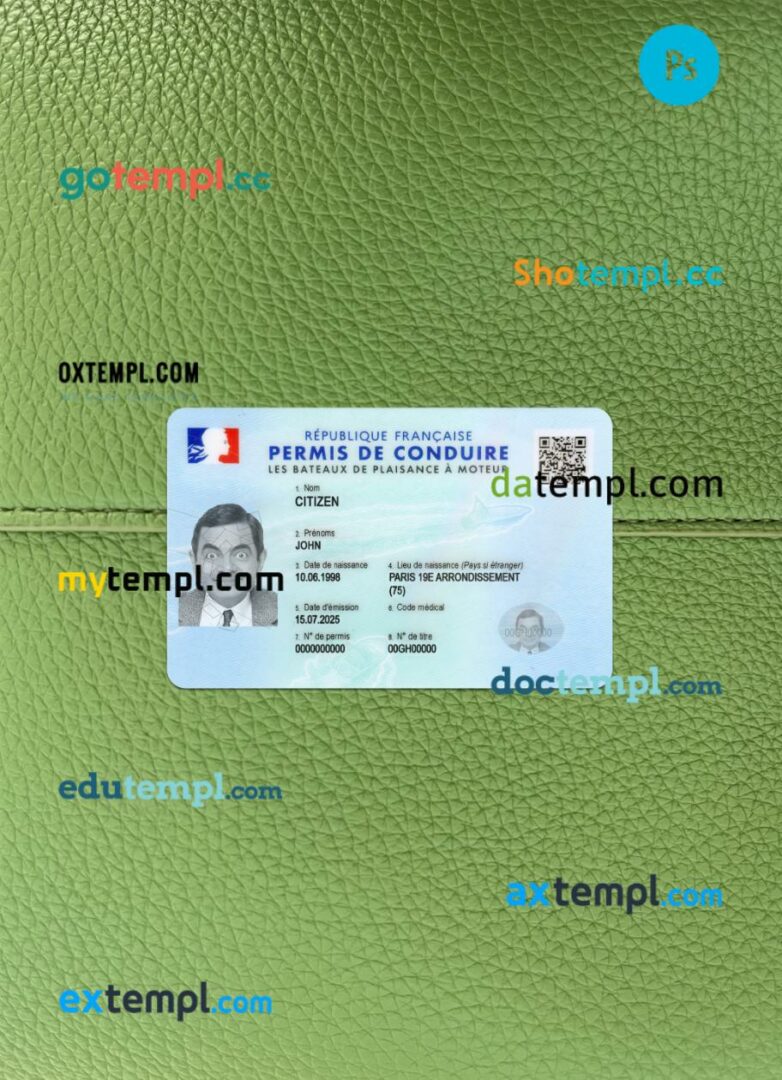 France driving license PSD files, scan look and photographed image, 2 in 1, 2025-present France driving license PSD files, scan look and photographed image, 2 in 1, 2025-present