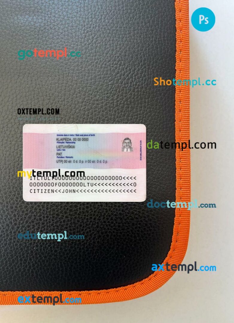 Litva residence card editable PSD files, scan look and photo-realistic look, 2 in 1 Litva residence card editable PSD files, scan look and photo-realistic look, 2 in 1 - Image 2