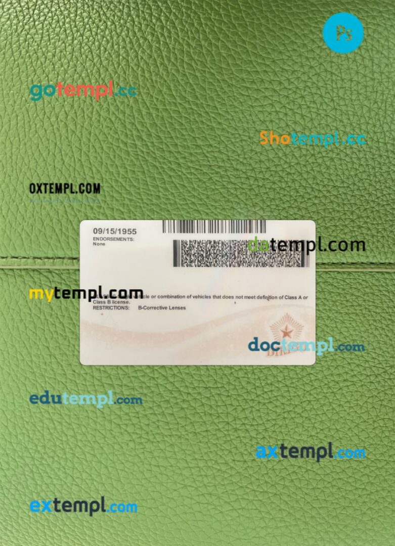 USA Maine driving license PSD files, scan look and photographed image, 2 in 1, 2023-present USA Maine driving license PSD files, scan look and photographed image, 2 in 1, 2023-present - Image 2