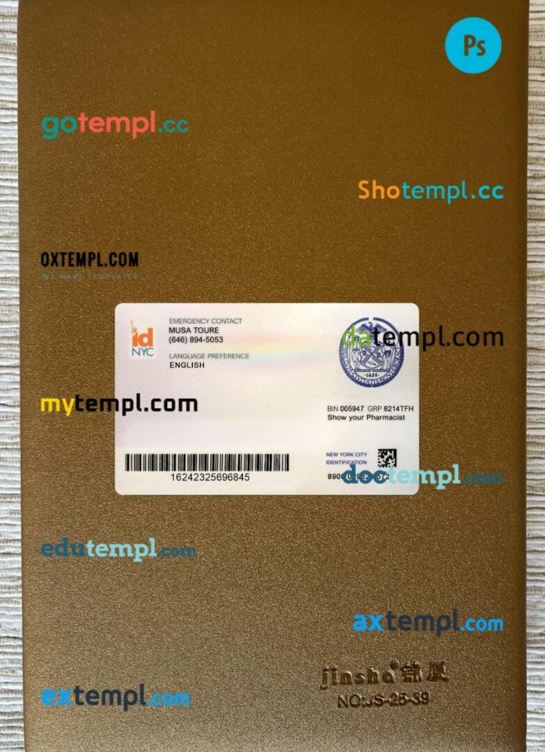 USA New York new ID card editable PSD files, scan look and photo-realistic look, 2 in 1 USA New York new ID card editable PSD files, scan look and photo-realistic look, 2 in 1 - Image 2