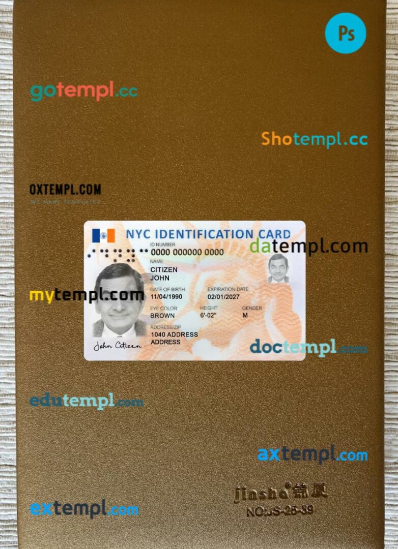 USA New York new ID card editable PSD files, scan look and photo-realistic look, 2 in 1 USA New York new ID card editable PSD files, scan look and photo-realistic look, 2 in 1