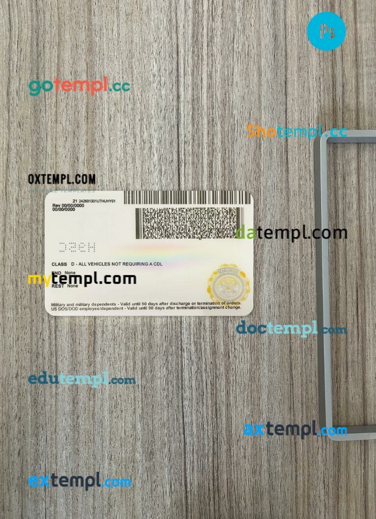 USA Utah driving license PSD files, scan look and photographed image, 2 in 1, 2021-present, version 2 USA Utah driving license PSD files, scan look and photographed image, 2 in 1, 2021-present, version 2 - Image 2