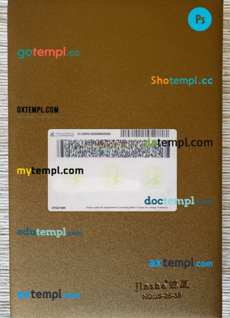 USA Washington ID card editable PSD files, scan look and photo-realistic look, 2 in 1, 2020-present USA Washington ID card editable PSD files, scan look and photo-realistic look, 2 in 1, 2020-present - Image 2