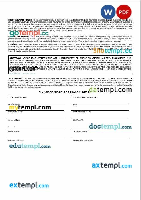 Zambian Absa bank mortgage statement in Word and PDF formats Zambian Absa bank mortgage statement in Word and PDF formats - Image 2