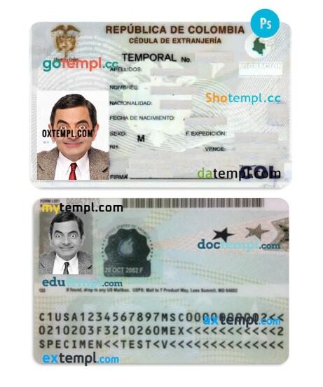 Colombia residence permit PSD example