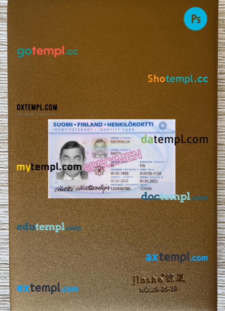 Finland ID card PSD files, scan look and photo-realistic look, 2 in 1, 2022-present