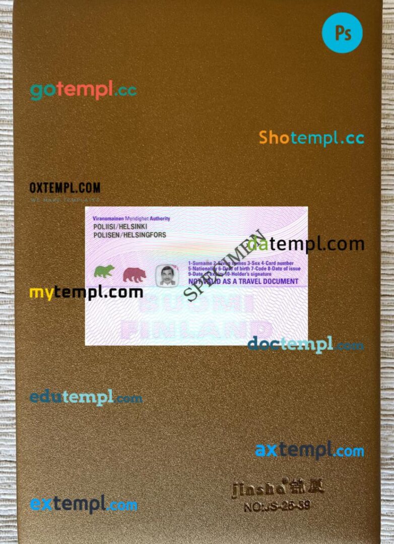 Finland minor’s ID card PSD files, scan look and photo-realistic look, 2 in 1 Finland minor's ID card PSD files, scan look and photo-realistic look, 2 in 1 - Image 2