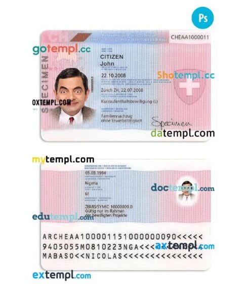 Switzerland residence permit PSD example