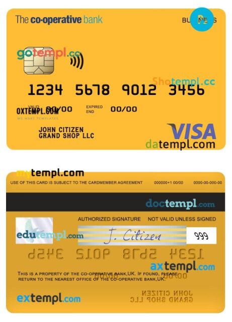 UK The co-operative bank visa business card template in PSDÂ format UK The co-operative bank visa business card template in PSDÂ format