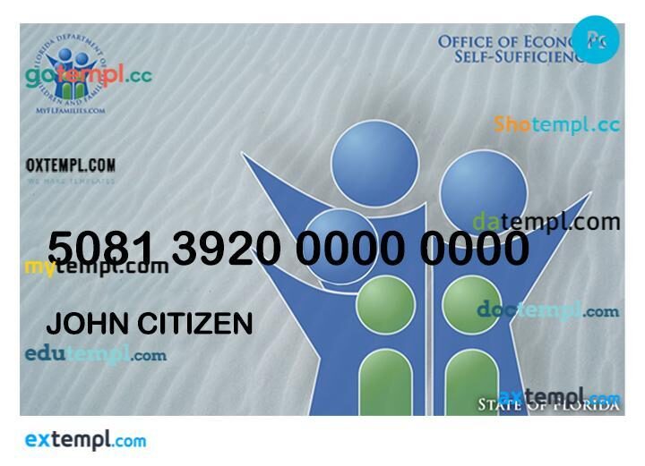 USA Florida EBT card template in PSD format USA Florida EBT card template in PSD format