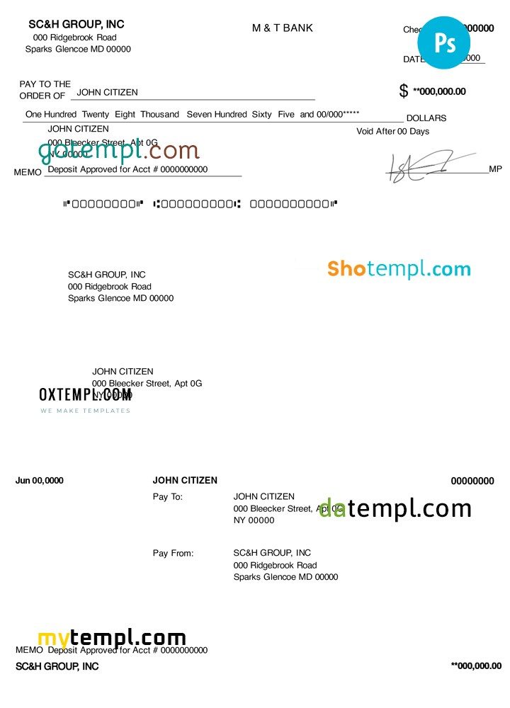 USA Maryland SC&H Group Management consulting services company PSD example