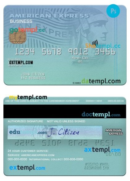 USA New York CFSB bank amex business card template in PSDÂ format USA New York CFSB bank amex business card template in PSDÂ format