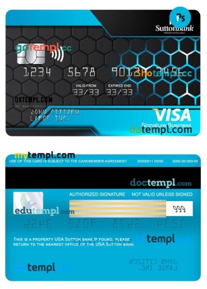 USA Sutton bank signature business card template in PSDÂ format USA Sutton bank signature business card template in PSDÂ format