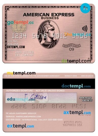 USA University of Southern Indiana bank Amex rose gold metal business card template in PSDÂ format USA University of Southern Indiana bank Amex rose gold metal business card template in PSDÂ format