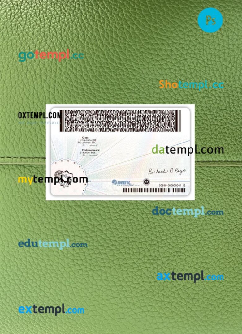 USA Virginia driving license PSD files, scan look and photographed image, 2 in 1, 2023-present USA Virginia driving license PSD files, scan look and photographed image, 2 in 1, 2023-present - Image 2