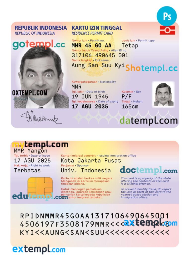 Indonesia residence permit PSD example